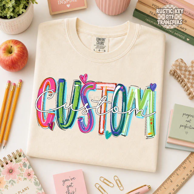 Custom cheery words DTF Transfer, Ready to Press Rustic Key Transfers