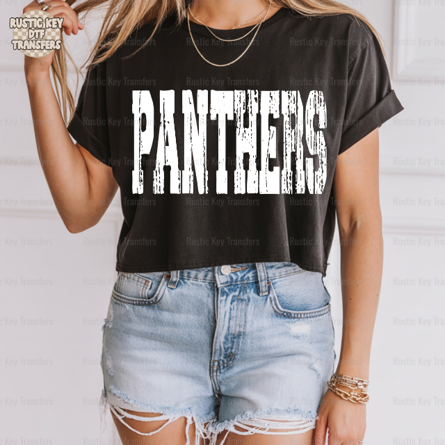 Panthers Distressed DTF Transfer, Ready to Press Rustic Key Transfers