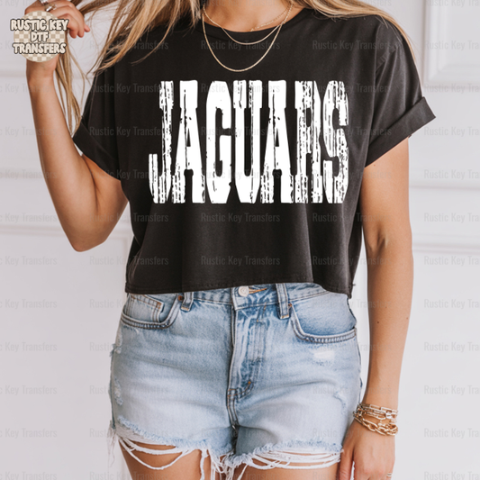 Jaguars Distressed DTF Transfer, Ready to Press Rustic Key Transfers