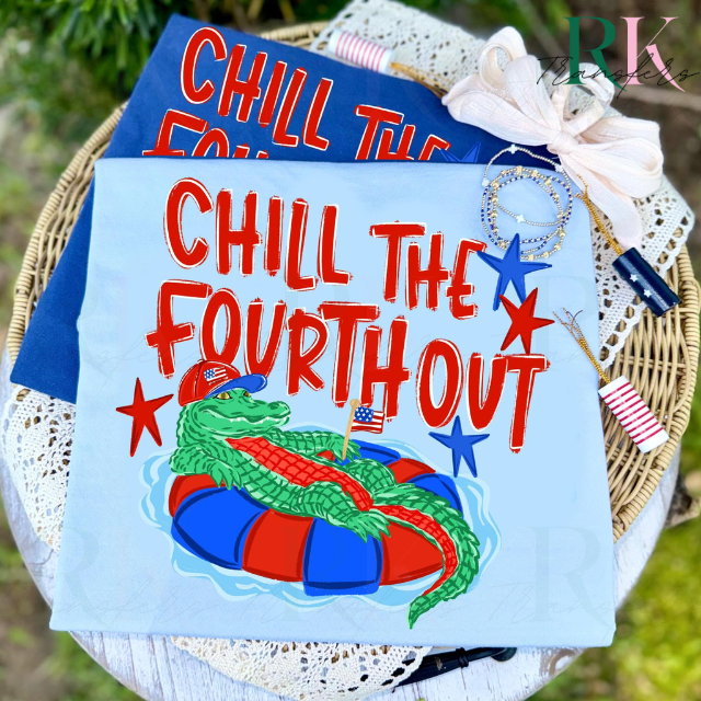 Chill the fourth out gatorDTF Transfer, Ready to Press Rustic Key Transfers