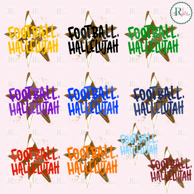 Football Hallelujah DTF Transfer, Ready to Press Rustic Key Transfers