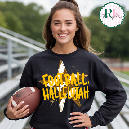 Football Hallelujah DTF Transfer, Ready to Press Rustic Key Transfers