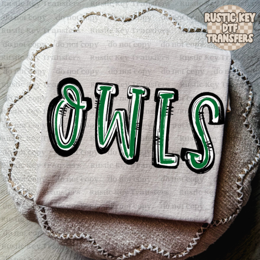 Owls DTF Transfer, Ready to Press