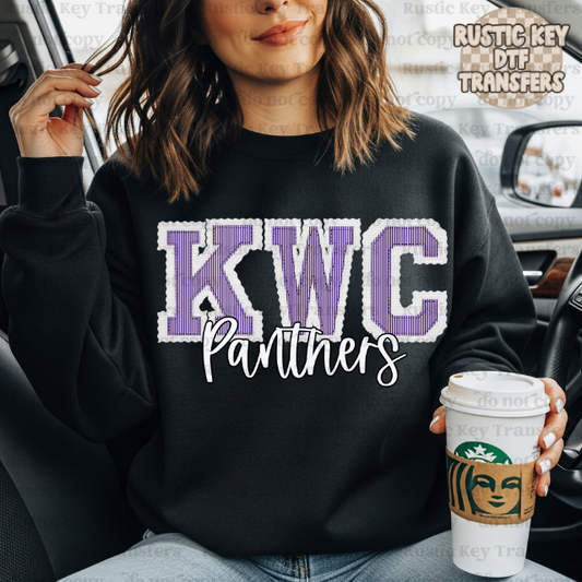 KWC Panthers Prepster DTF Transfer, Ready to Press