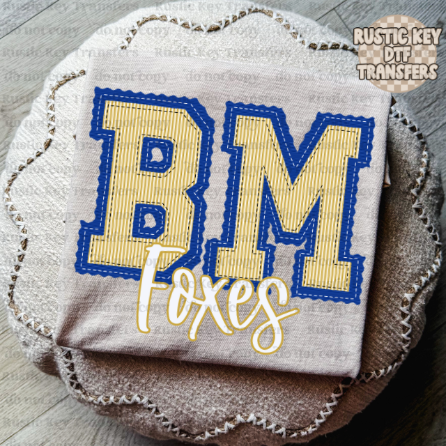 Burns Middle School Foxes Prepster DTF Transfer, Ready to Press