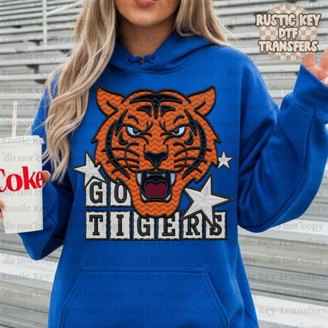 Go Tigers Lace DTF Transfer, Ready to Press