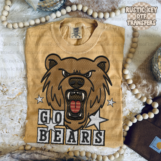 Go Bears Lace DTF Transfer, Ready to Press