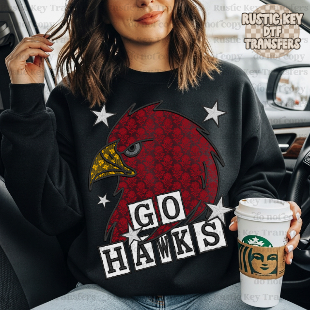 Go Hawks Lace DTF Transfer, Ready to Press