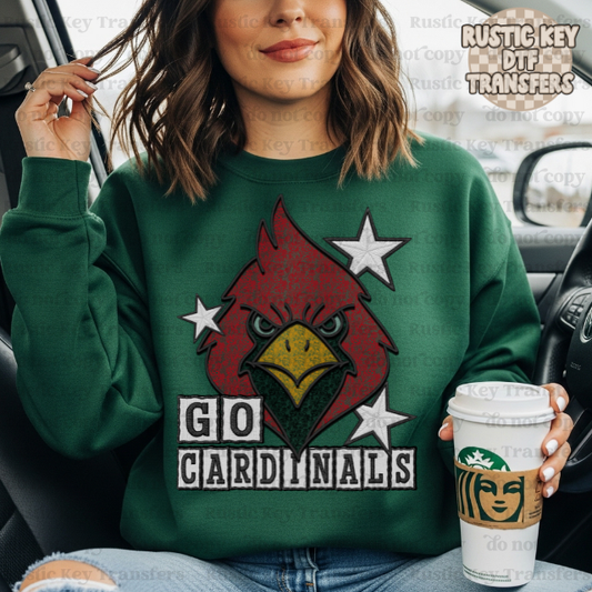 Go Cardinals Lace DTF Transfer, Ready to Press