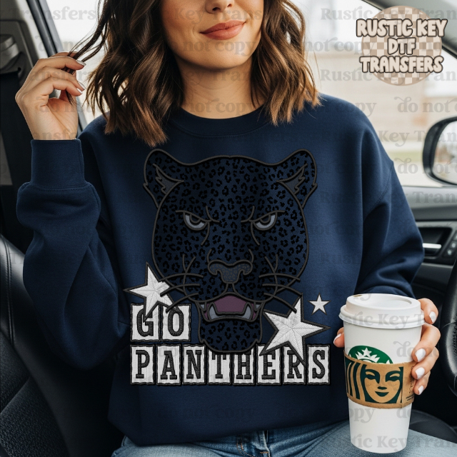 Go Panthers Lace DTF Transfer, Ready to Press