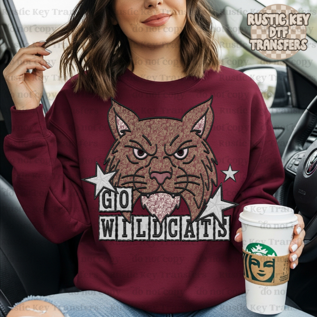 Go Wildcats Lace DTF Transfer, Ready to Press