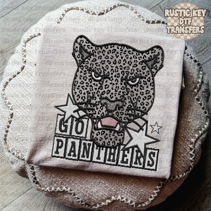 Go Panthers Lace DTF Transfer, Ready to Press