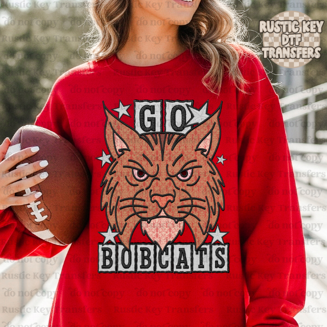 Go Bobcats Lace DTF Transfer, Ready to Press