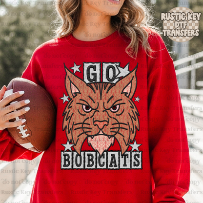 Go Bobcats Lace DTF Transfer, Ready to Press