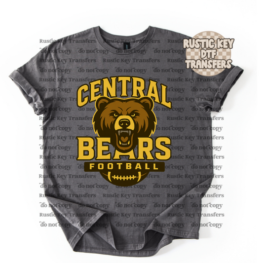 Central bears mascot Football Gildan Softstyle T-Shirt