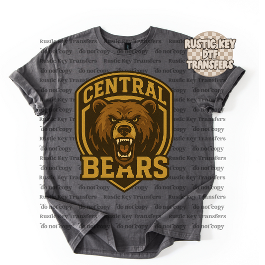 Central bears mascot Football Gildan Softstyle T-Shirt