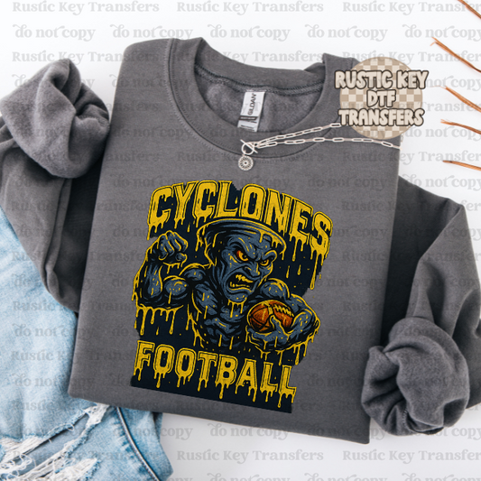 Flexing Cyclones Football Gildan crew