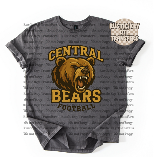 Central bears mascot Football Gildan Softstyle T-Shirt