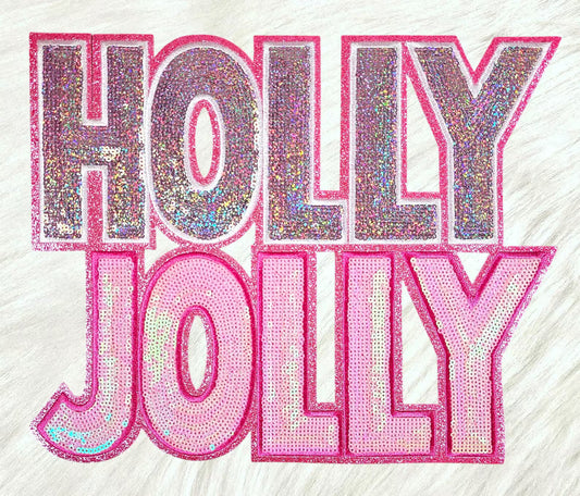 Holly Jolly Sequin Chenille Patch