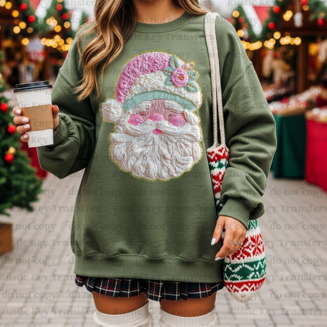 Realistic Yarn Santa DTF Transfer, Ready to Press