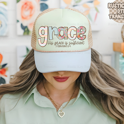 His grace word art DTF Transfer, Ready to Press Rustic Key Transfers
